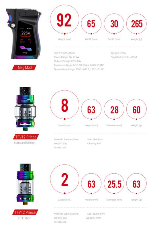 SMOK Mag + TFV12 Prince e-sigareti komplekt